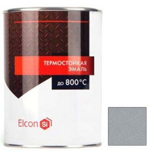 Эмаль Elcon термостойкая серебристо-серая 1 л