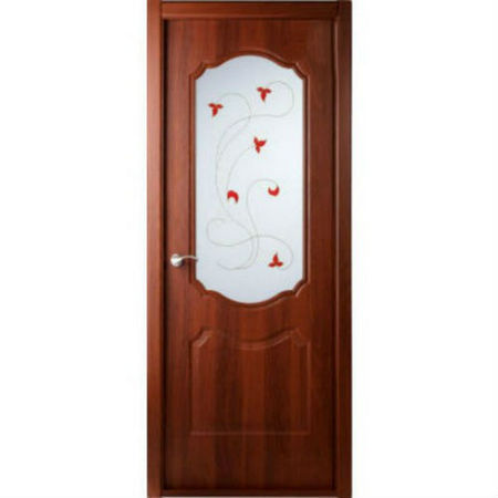 Дверное полотно Belwooddoors Перфекта со стеклом Витраж Итальянский орех