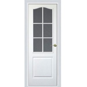 Дверное полотно Мариам Классика ламинированное Белый остекленное