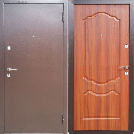 Дверь входная металлическая Меги 152 левая 970x2050 мм МДФ итальянский орех